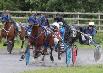 Tom Wood on the rail and with the lead is being challenged by Derrybeg and eventual winner of the Final