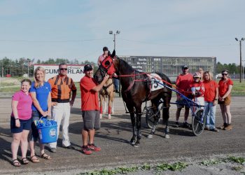 Trainer gets back in the sulky and wins