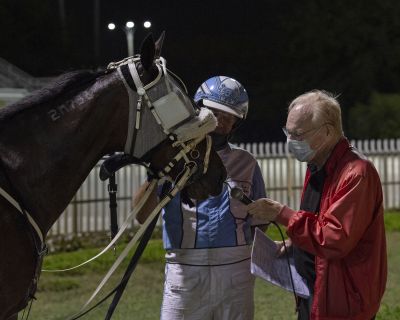 Pompano Park's John Berry got it straight from the horse's mouth after Rob Hoffman's Big Bad Baby won the Send It In Invitational Monday