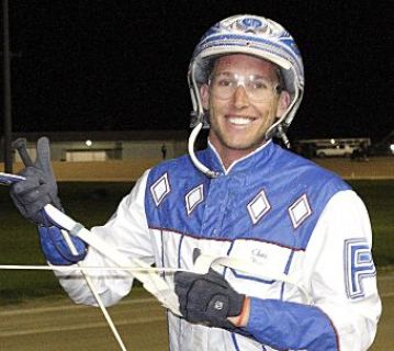 Chris Page had a driving triple at Scioto Downs Tuesday including winning the Jerry Knappenberger Series Pace