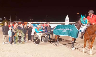 Emotional scenes at Geelong Harness Racing Club on Wednesday night 