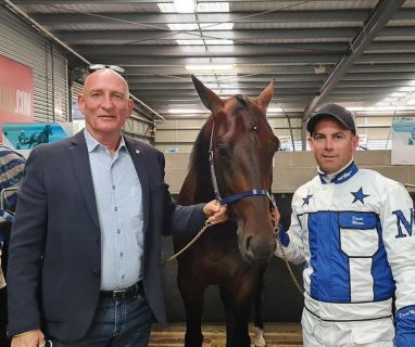 Owner Kevin Gordon with Lochinvar Art and driver David Moran.