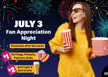 Big M has fireworks on and above the track