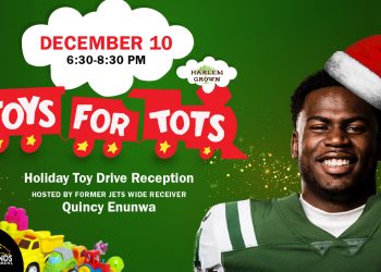 Quincy Enunwa at Big M for Toys for Tots collection