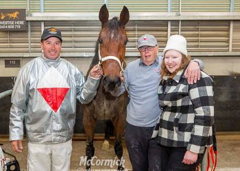 Rowley enjoying the view from the winner’s stall!