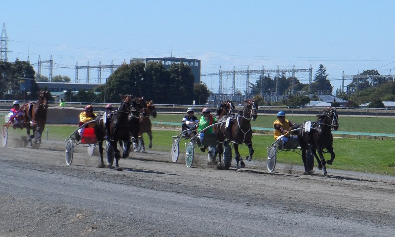 Franco Ledger - 2013 Invercargill Cup winner 1 Franco Ledger finishing strongly wide out (Bruce Stewart Photo)