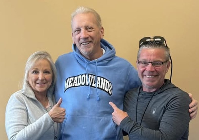 Gary Wolff flanked by his wife, Lynn, and The Meadowlands’ Jason Settlemoir - Meadowlands Photo